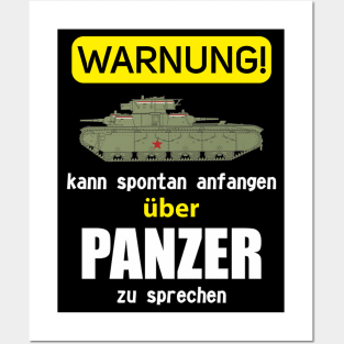 In German: WARNUNG kann spontan anfangen zu sprechen über PANZER (T-35) Posters and Art